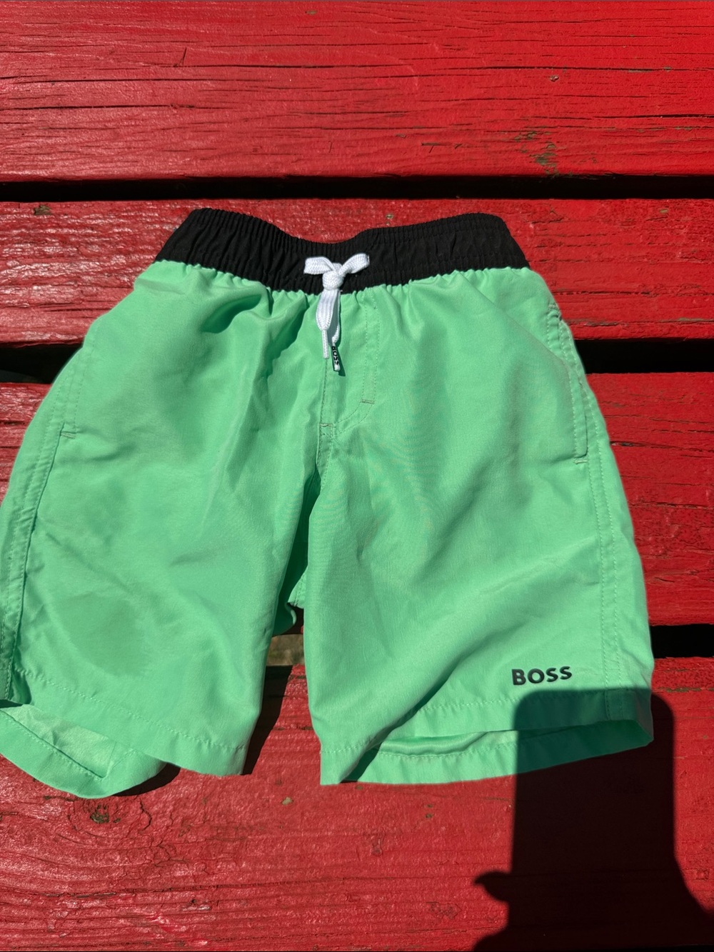Boss Mint Green Swim Shorts with Black Waistband